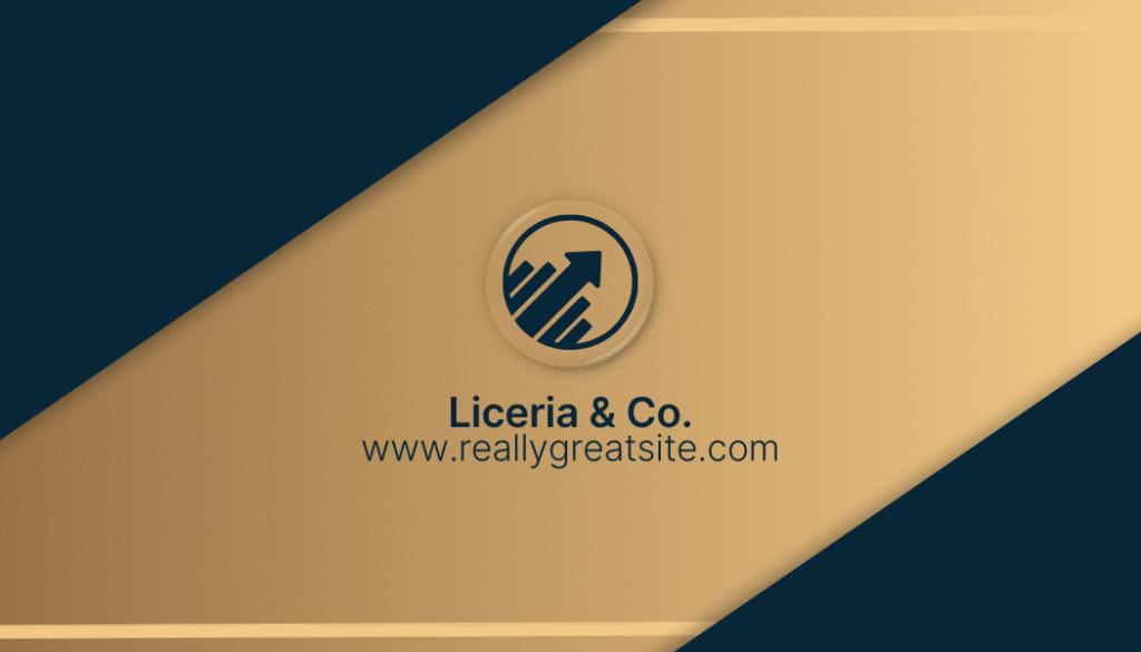 Blue and Gold Modern Business Consultant Business Card (1)