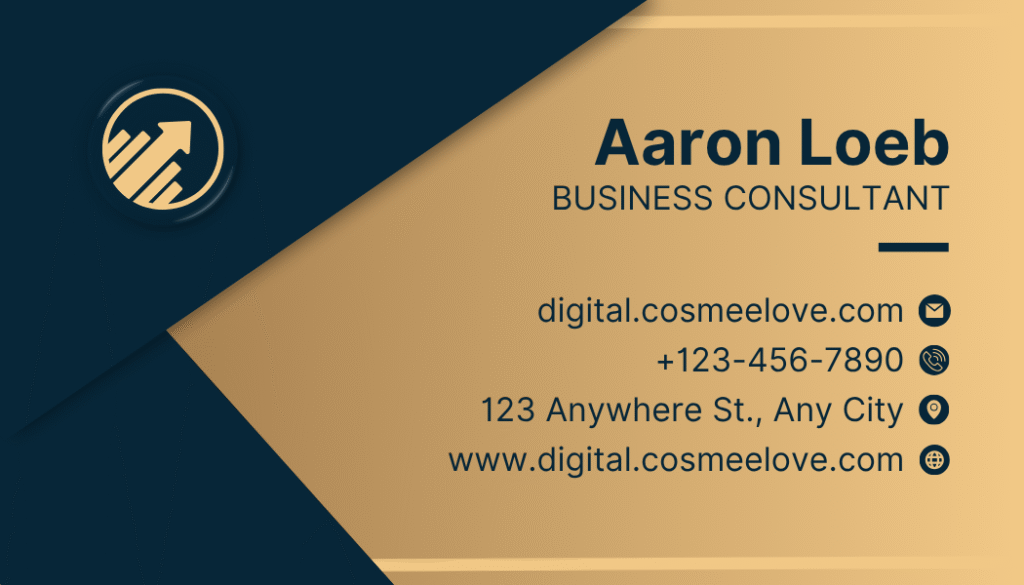 Blue and Gold Modern Business Consultant Business Card