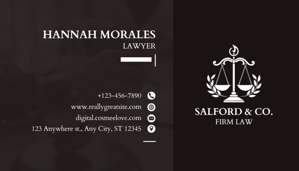 Brown and White Modern Lawyer Business Card (1)