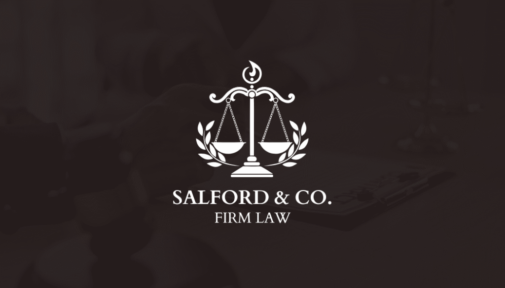 Brown and White Modern Lawyer Business Card